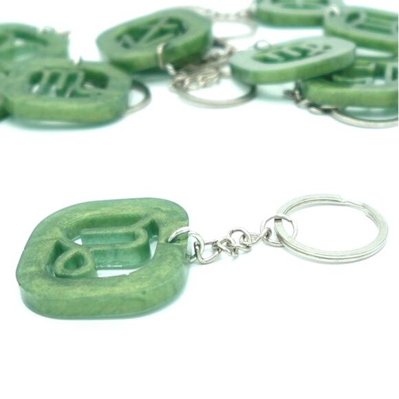 Mystic Olive Green ZODIAC Charm Keychain - Picture 6 of 8